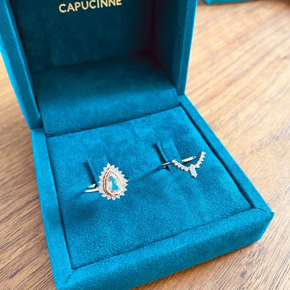 Cappucine Beverly Morganite and Diamond Ring Set - Picture 6 of 11